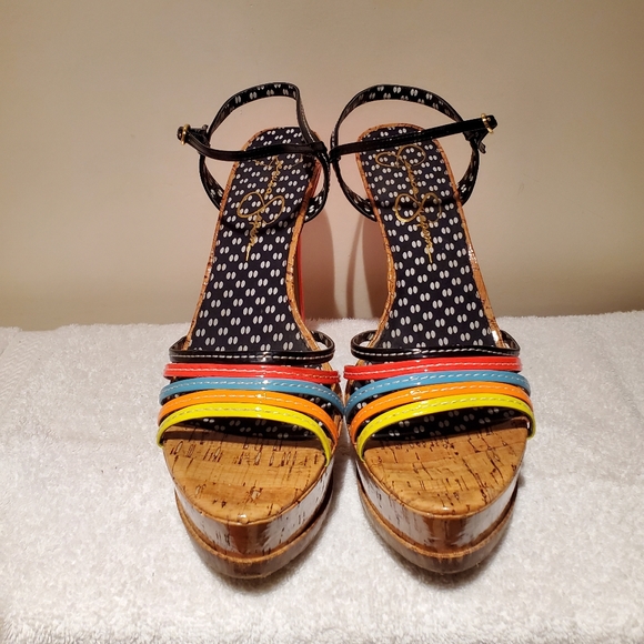 Jessica Simpson Shoes - Jessica Simpson Skye Flourescent Multi Patent Platform Stiletto Heels 11B